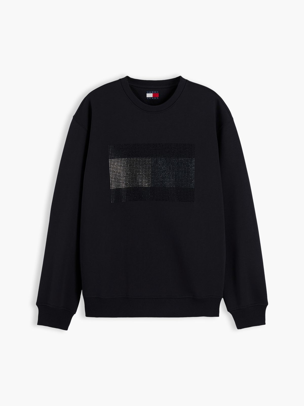 Tommy Jeans Rhinestone Flag Sweatshirt — Black