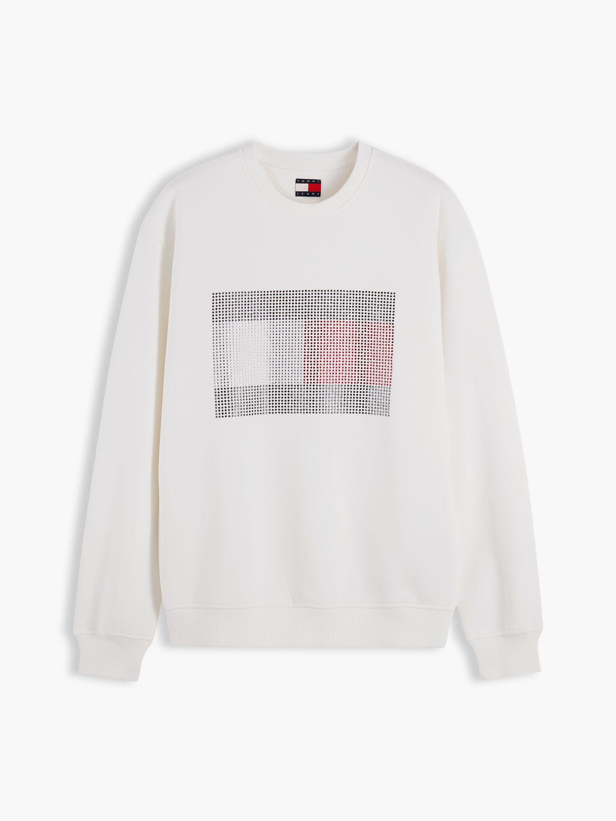 Tommy Jeans Rhinestone Flag Sweatshirt — Ecru