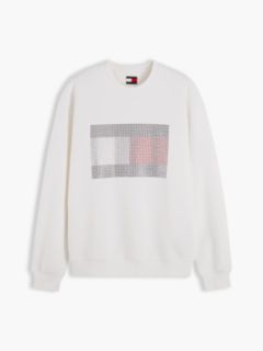 Tommy Jeans Rhinestone Flag Sweatshirt — Ecru 5