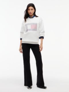 Tommy Jeans Rhinestone Flag Sweatshirt — Ecru 2