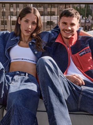 Женские рубашки Tommy Hilfiger Tommy Jeans Striped Denim Shirt — фото 7