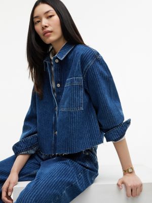 Женские рубашки Tommy Hilfiger Tommy Jeans Striped Denim Shirt — фото 3