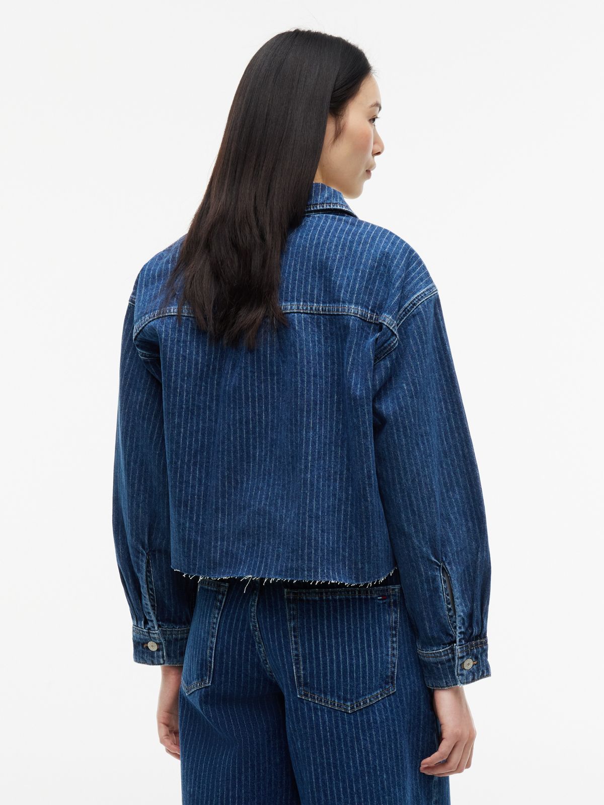 Tommy Jeans Striped Denim Shirt — Dark Denim