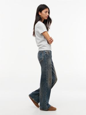 Женские джинсы Tommy Jeans Distressed Straight, цвет: Джинсовый тёмный — фото 2