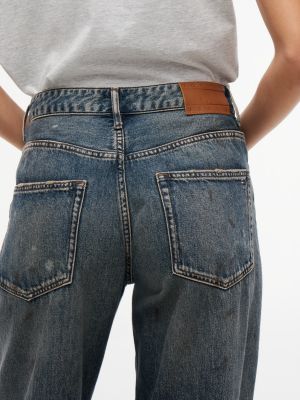 Женские джинсы Tommy Jeans Distressed Straight, цвет: Джинсовый тёмный — фото 4