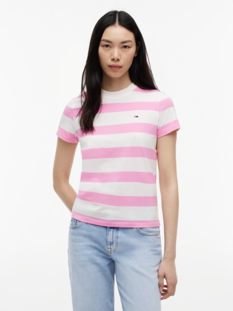 Женские футболки Tommy Hilfiger Tommy Jeans Rugby Stripe T-Shirt