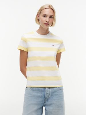 Tommy Jeans Rugby Stripe T-Shirt, Citronella / Stripe