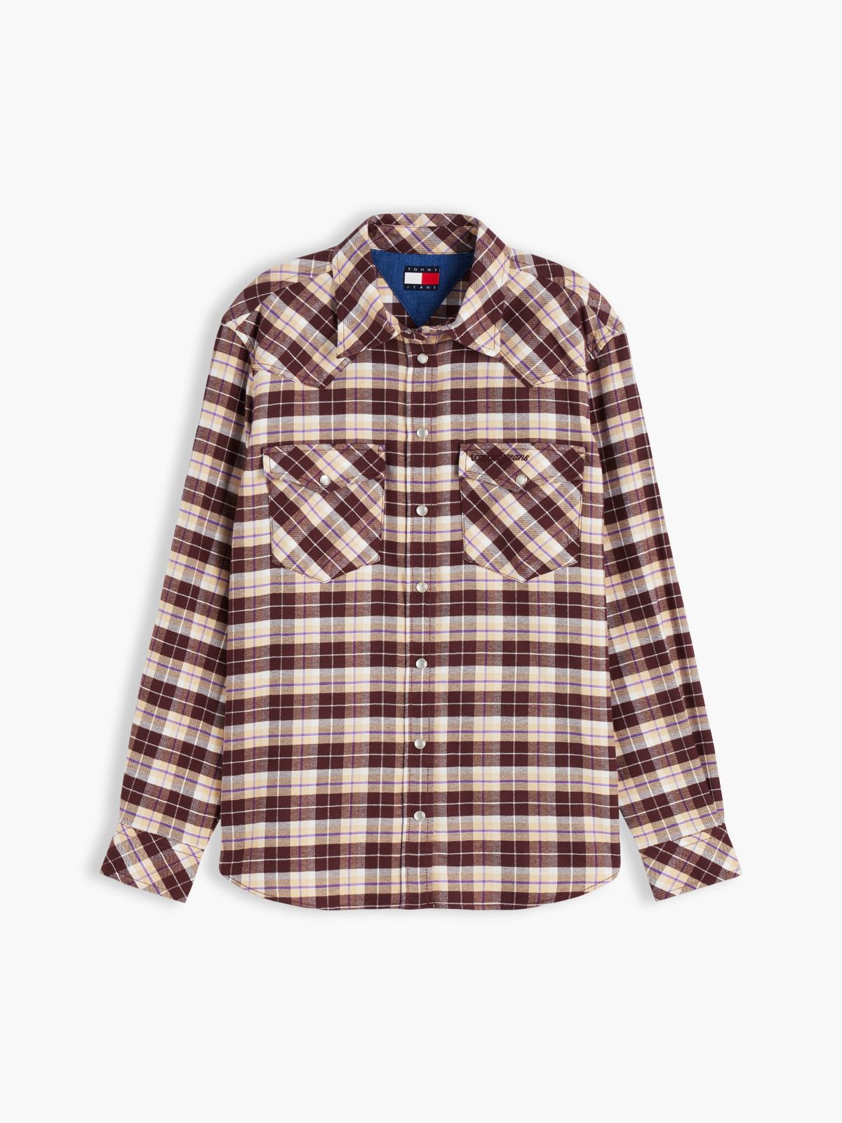 Tommy Jeans Check Flannel Western Shirt — Brown Check