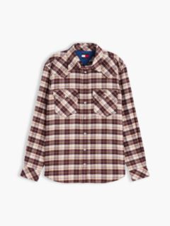 Tommy Jeans Check Flannel Western Shirt — Brown Check 5