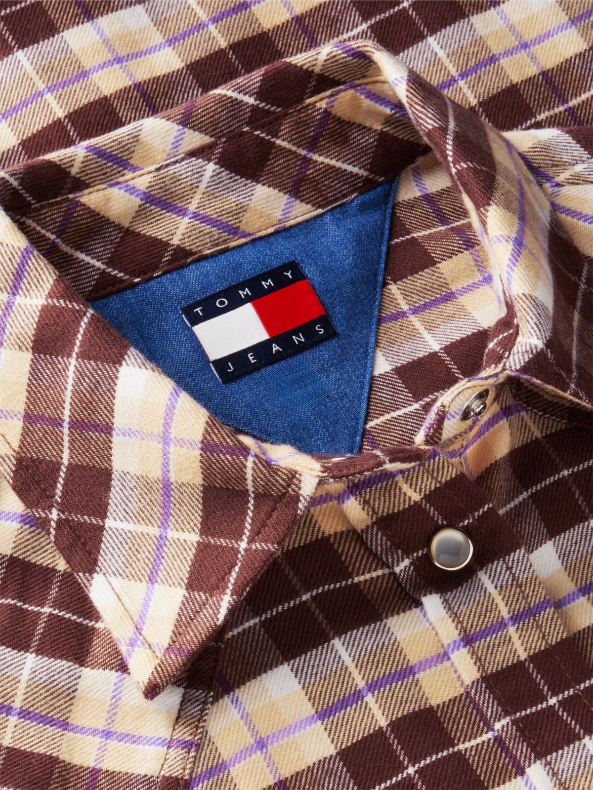 Tommy Jeans Check Flannel Western Shirt — Brown Check