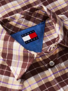 Tommy Jeans Check Flannel Western Shirt — Brown Check 6
