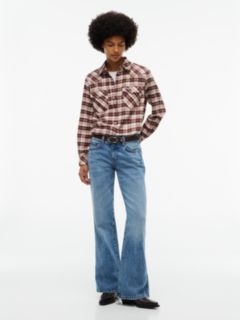 Tommy Jeans Check Flannel Western Shirt — Brown Check 2