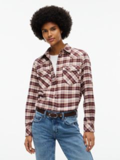 Tommy Jeans Check Flannel Western Shirt — Brown Check 1