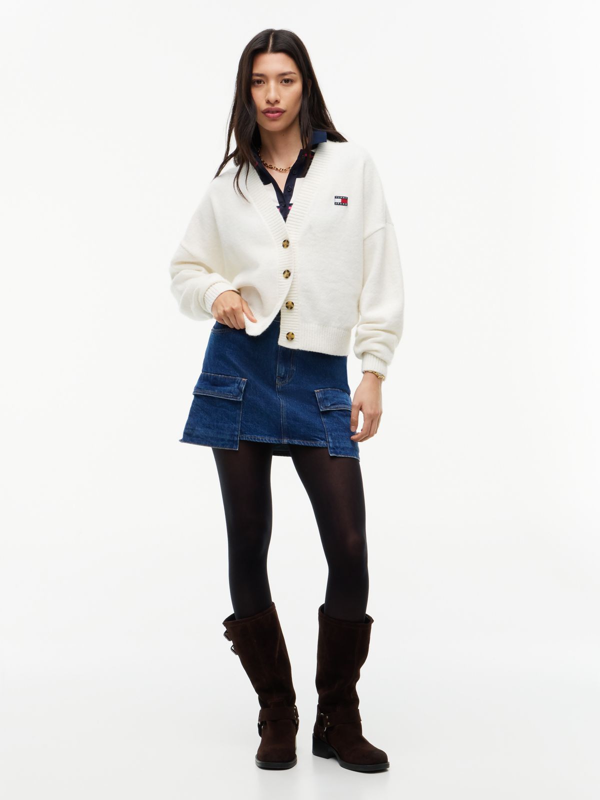 Tommy Jeans Badge Cardigan — Off White