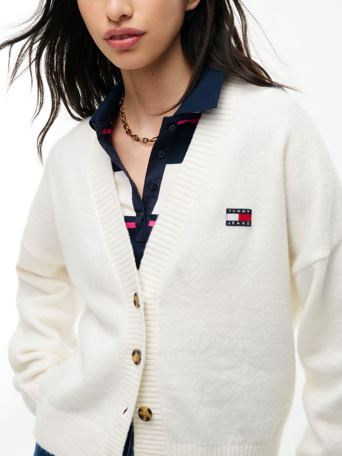 Tommy Jeans Badge Cardigan — Off White