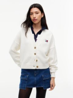 Tommy Jeans Badge Cardigan — Off White 1