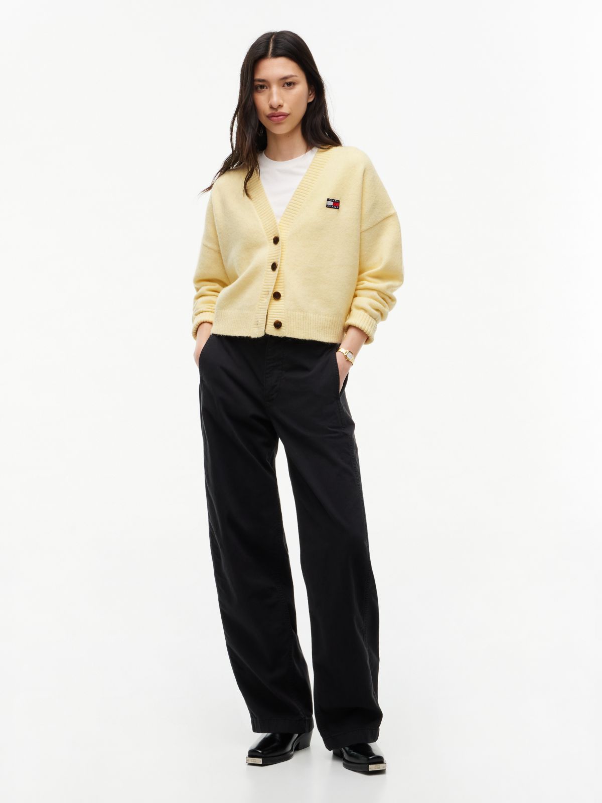 Tommy Jeans Badge Cardigan — Day Lily