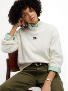Tommy Jeans Badge Crewneck Sweater — Off White 3