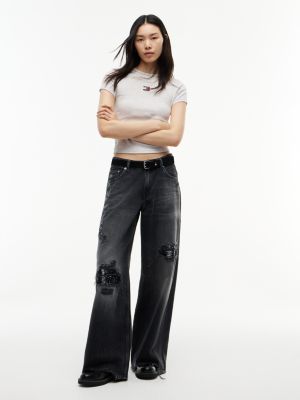 Женские джинсы Tommy Jeans Low-Rise Baggy, цвет: Джинсовый чёрный — фото 2