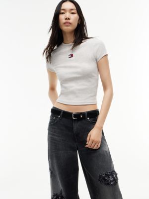 Женские джинсы Tommy Jeans Low-Rise Baggy, цвет: Джинсовый чёрный — фото 4
