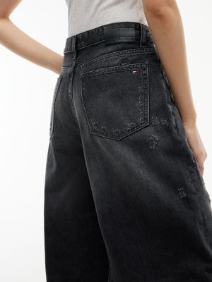 Женские джинсы Tommy Jeans Low-Rise Baggy, цвет: Джинсовый чёрный — фото 5
