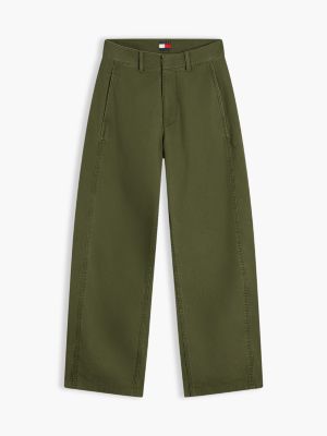 Женские брюки Tommy Jeans Barrel, цвет: Тёмный зелёный — фото 5