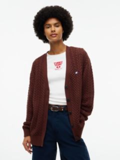Tommy Jeans Cable Knit Cardigan — Pure Brown 1