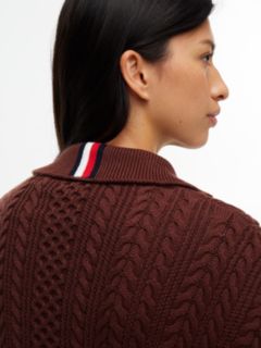 Tommy Jeans Cable Quarter-Zip Sweater — Pure Brown 3