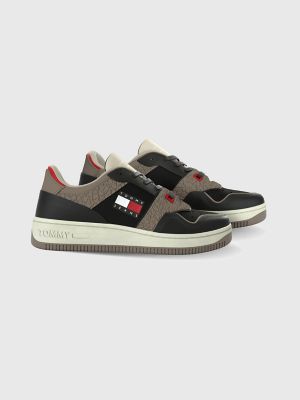 Tommy hilfiger fashion discount th leather cupsole sneaker