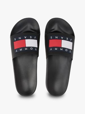 サンダル  Jeans Flag Pool Slide Men's Tommy Hilfiger Jeans Flag Pool Slide Sandals Green US