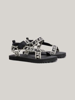 Logo Tape Sandal, Black