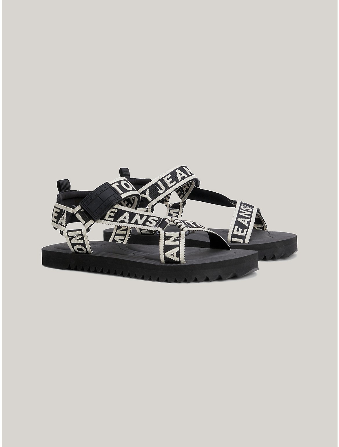 Tommy Hilfiger Logo Tape Sandal In Black