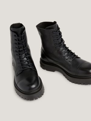 Tommy hilfiger black clearance big flag sparkle boots