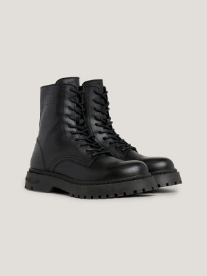 TJ Flag Logo Leather Casual Boot | Tommy Hilfiger USA