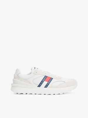TJ Flag Retro Runner Sneaker, Ecru