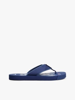 Tommy Jeans Palm Print Beach Flip-Flop, Velvet Blue