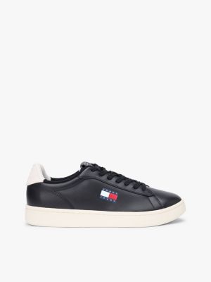 Tommy Jeans Archive Leather Sneaker, Black / Calico