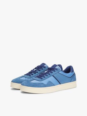 Tommy Jeans Low-Top Mixed-Media Sneaker, Blue Coast.