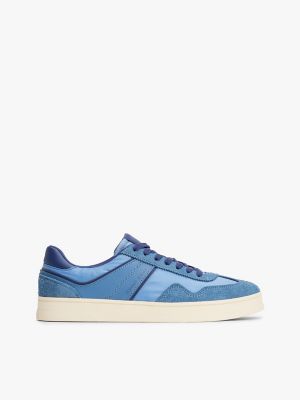 Tommy Jeans Low-Top Mixed-Media Sneaker, Blue Coast.