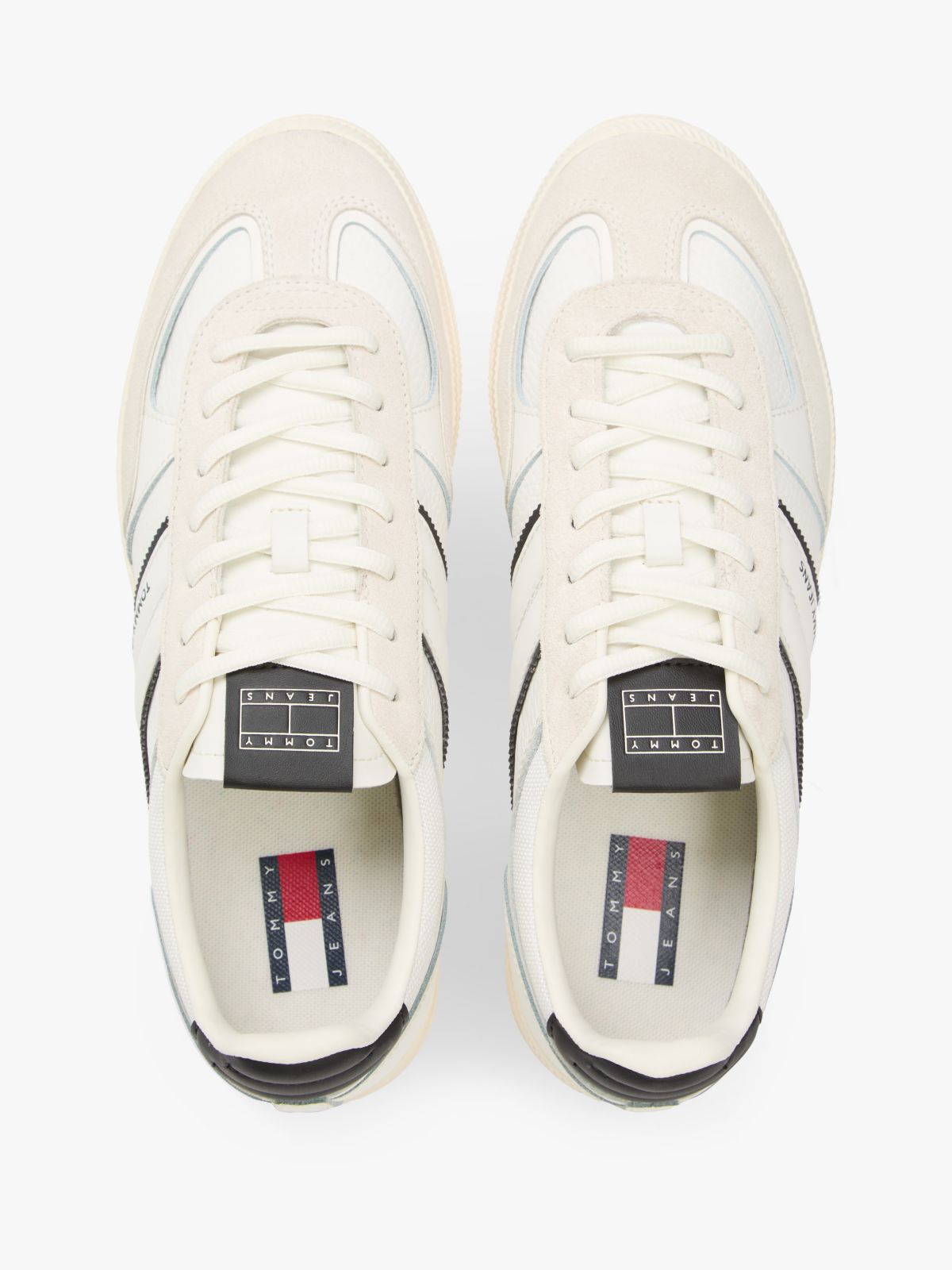 Tommy Jeans Suede Mix Skater Sneaker — Ecru/Black