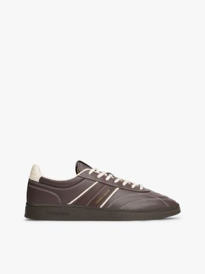 Tommy Jeans Leather Skater Sneaker, Black Walnut