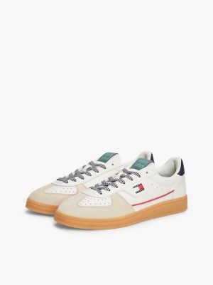 Мужские кроссовки Tommy Hilfiger Tommy Jeans Mixed-Texture Skater, цвет: Экрю — фото 2