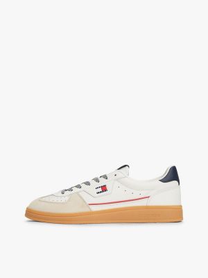 Мужские кроссовки Tommy Hilfiger Tommy Jeans Mixed-Texture Skater, цвет: Экрю — фото 7