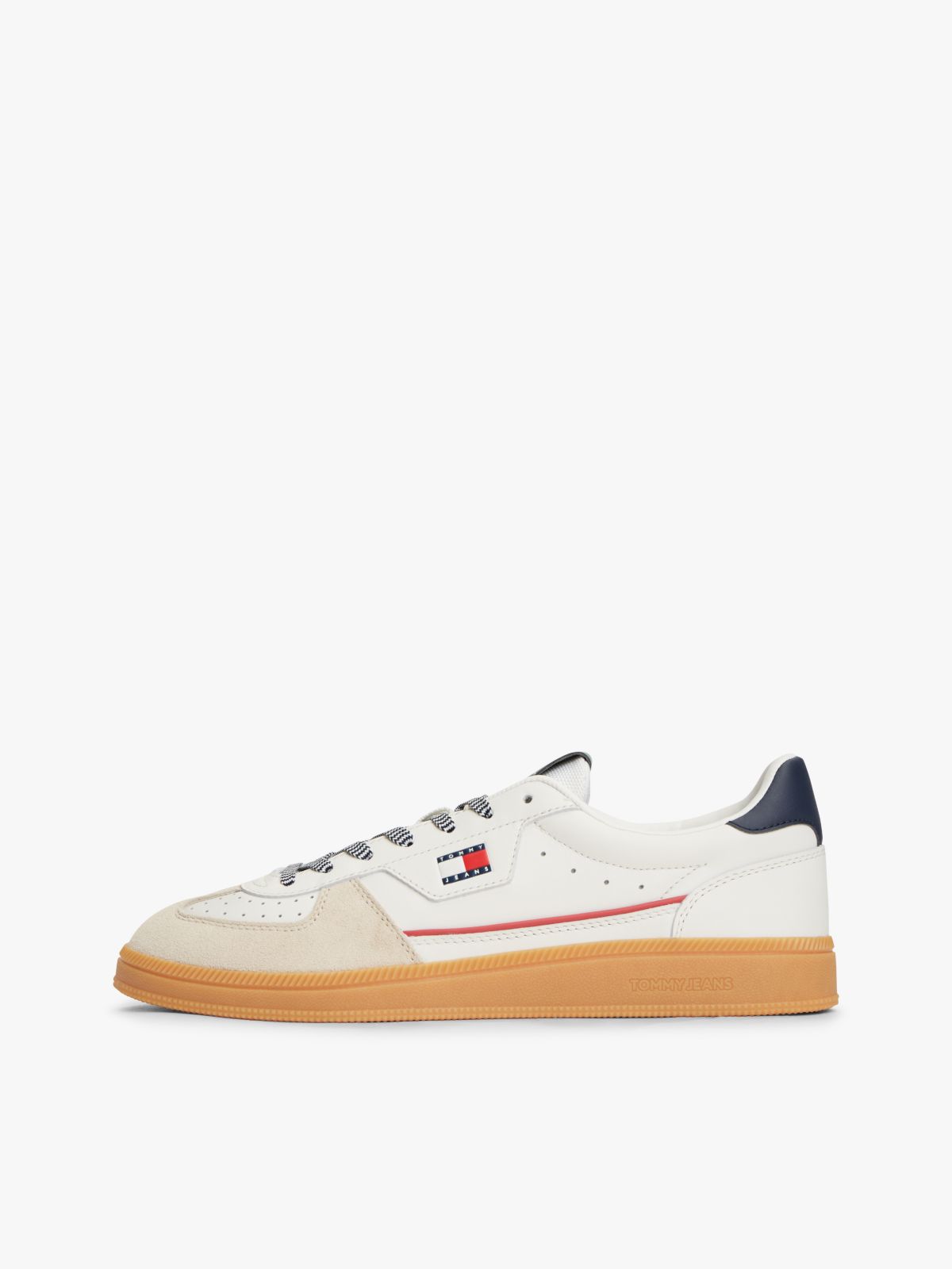 Tommy Jeans Mixed-Texture Skater Sneaker — Ecru