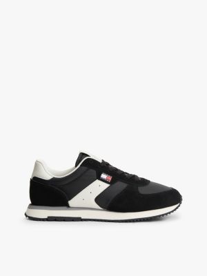 Tommy Jeans Mixed-Texture Runner Sneaker, Black