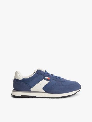 Tommy Jeans Mixed-Texture Runner Sneaker, Blue Storm