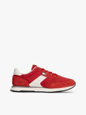 Tommy Jeans Mixed-Texture Runner Sneaker, Arizona Red