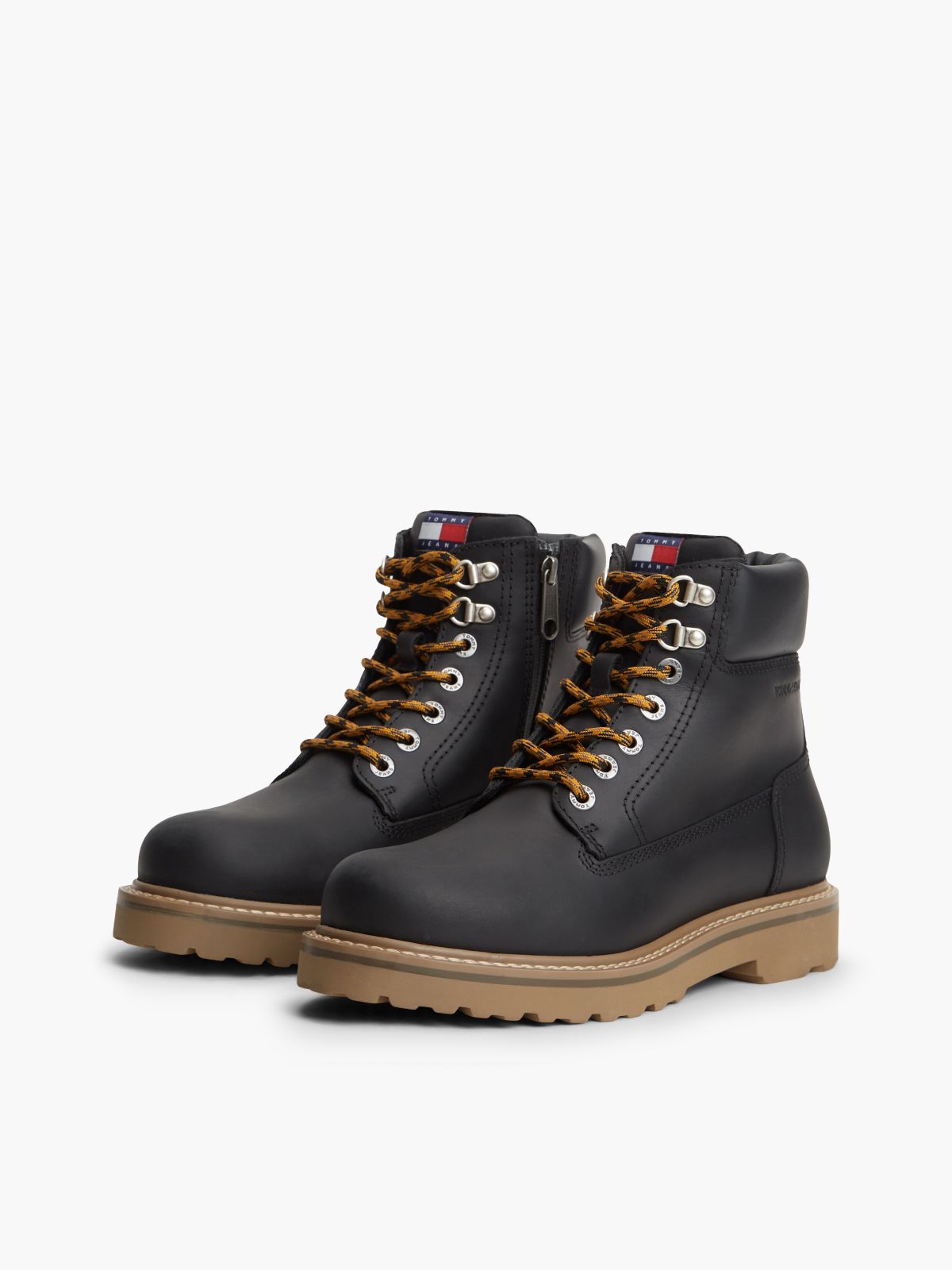 Tommy Jeans Archive Leather Outdoor Boot — Black