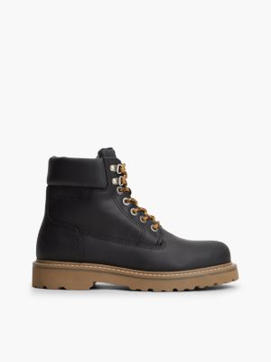 Мужские ботинки Tommy Hilfiger Tommy Jeans Archive Leather Outdoor Boot, цвет: Чёрный