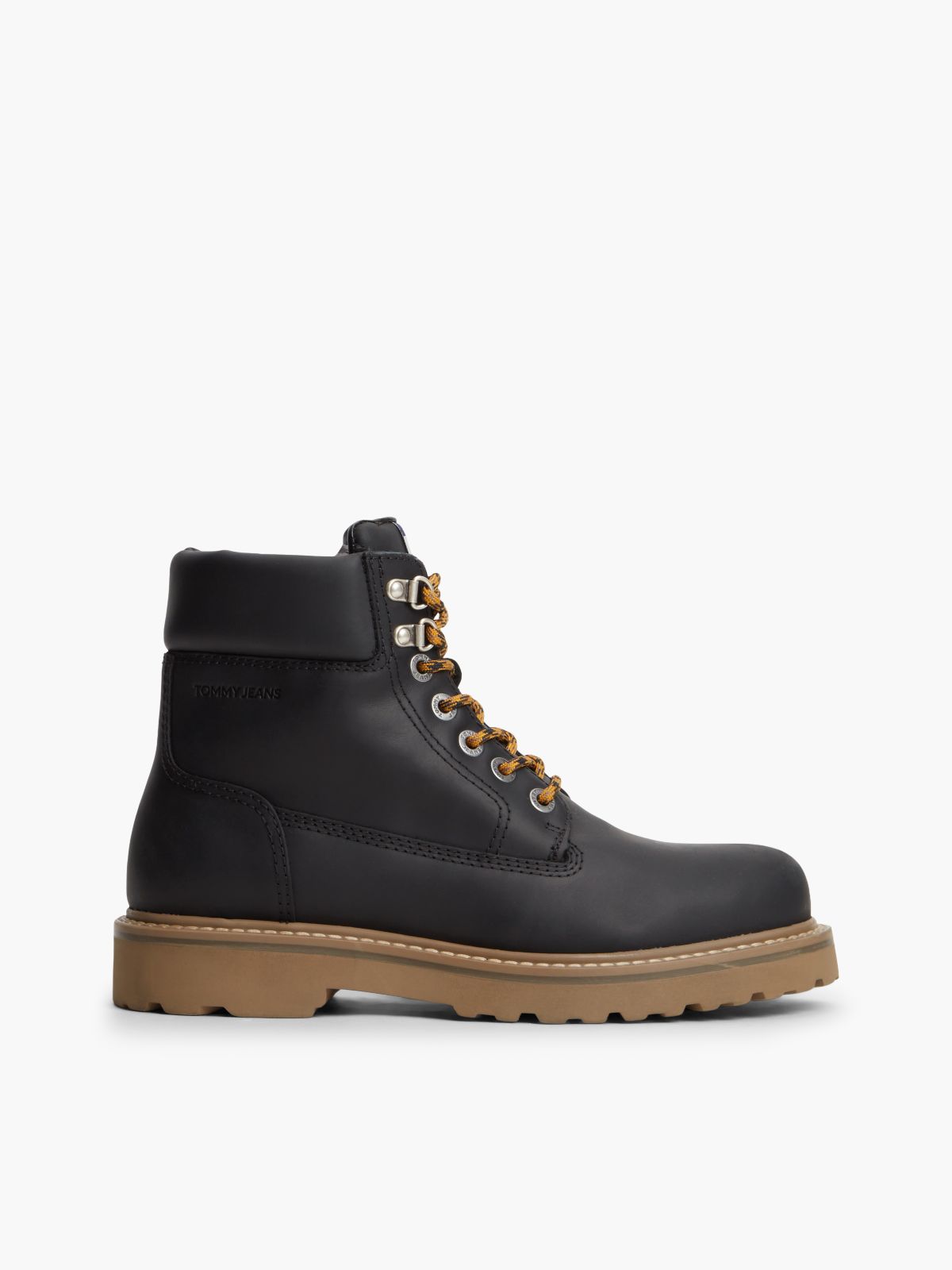 Tommy Jeans Archive Leather Outdoor Boot — Black